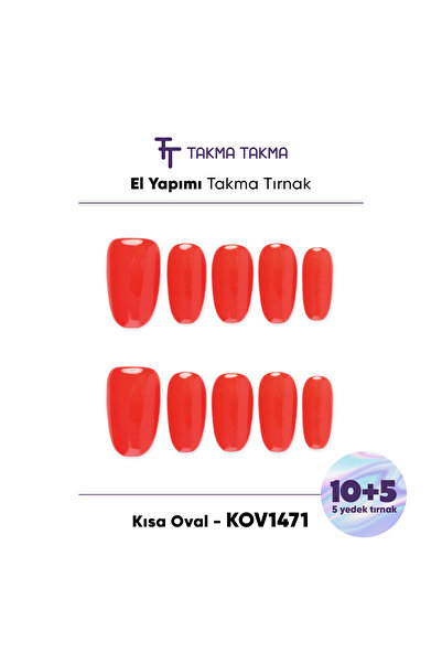 Takma Takma Takma Tırnak Nail Art Sarı S Beden Kısa Oval 15'li El Yapımı Jel ...