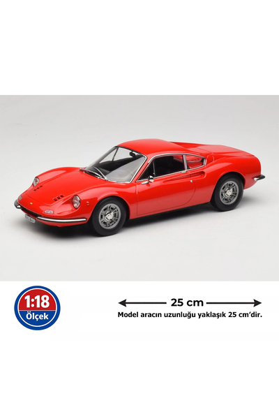 Norev 1:18 Ölçek 1968 Ferrari Dino 246 GT Diecast Metal Minyatür Model Araba ...