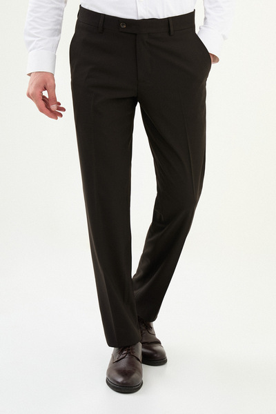 Mcr Düz Slim Fit Klasik Yün Erkek Pantolon Kahve - 38325.25K