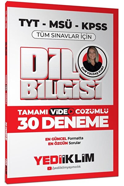 Yediiklim Yayınları 2026 KPSS MSÜ TYT Dil Bilgisi Tamamı Video Çözümlü Tüm Sı...