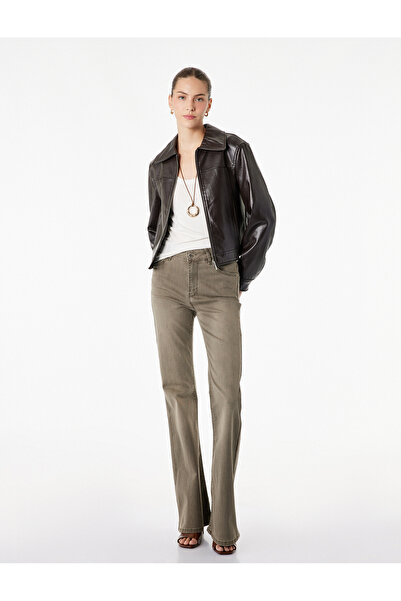 Koton Παντελόνι με κουμπιά σε στενή γραμμή Με τσέπες καμπάνα D Τζιν - Τζιν Φλάρε