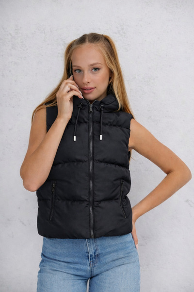 İLKCET MODA Vestă de puf pentru femei oversize - căptușită