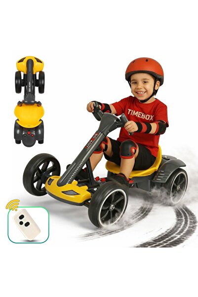 Timebox Kart electric cu telecomandă pentru copii, jucărie, muzică LED, vârst...