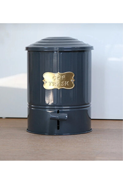 Turkco Metal 16lt Vintage Dizayn Pedallı Yanmaz Çöp Kovası, İç Poşet Kullanım...