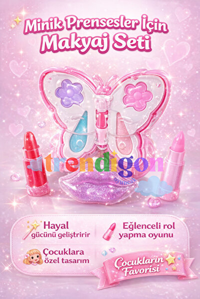 DENAPCAL Minik Prensesim Makyaj Seti-Kelebekli Mini Makyaj Seti