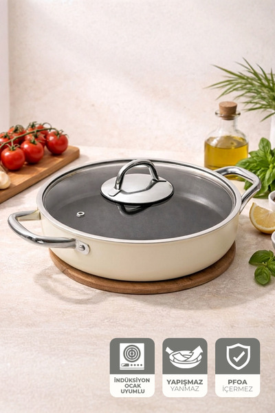 Kitchen Life Gigilli Esperanza Titanium Roasting Pot 24 cm Cream