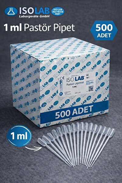 ISOLAB Pastör Pipet 500 Adet 1 ML Plastik Damlalık