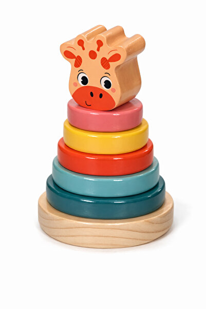OEM Piramida educativă din lemn, model girafa