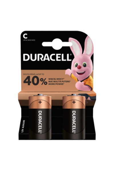 Duracell Baterii alcaline R14 Basic C/LR14 1.5V 2 buc