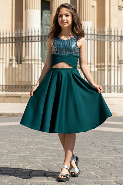 SUBU TASARIM Rochie de Seara Print Stone Emerald MDV320