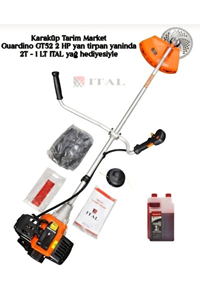 İtal Guardino GT52 Benzinli Yan Tırpan 2 HP / Askılık + Misina Başlık + Daire...