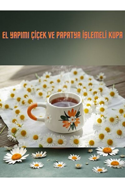 xemu El Yapımı Çiçek Ve Papatya İşlemeli Kupa