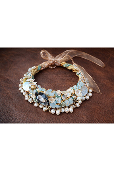 azra takı tasarım Handmade Natural Pearl, Natural Stone, Handmade Flower, Bra...