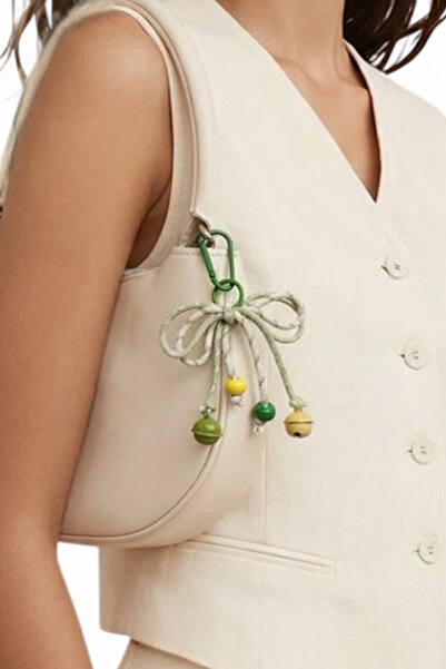 nftart.design الجرس و مرصّع بالخرز فيونغ حقيبة تشارم سلسلة مفاتيح