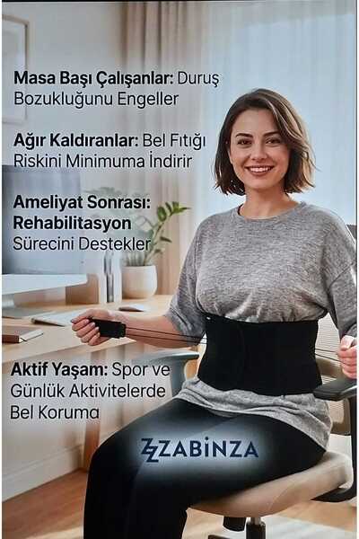 zabinza Lumbocomfort Airtex Çelikli Bel Korsesi- ve Destekleyici Kuşak Lumbos...