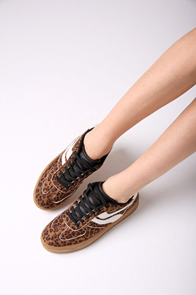 Women's Leopard Patterned Sneakers, Lightweight, Casual Sports Shoes