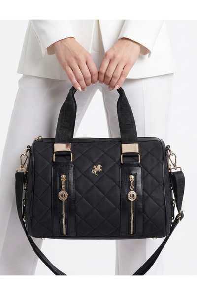 Çanta Trend Miami Polo Clup Жіноча циліндрична капюшонна чорна модель сумки д...