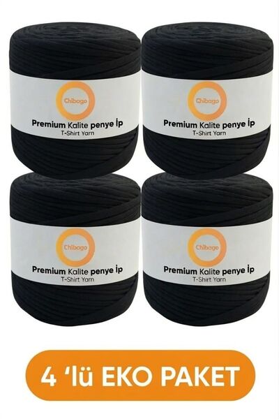 Chibago 4'lü Siyah Penye İp - Eko Set - 1.Kalite Herbiri 600-650 Gr