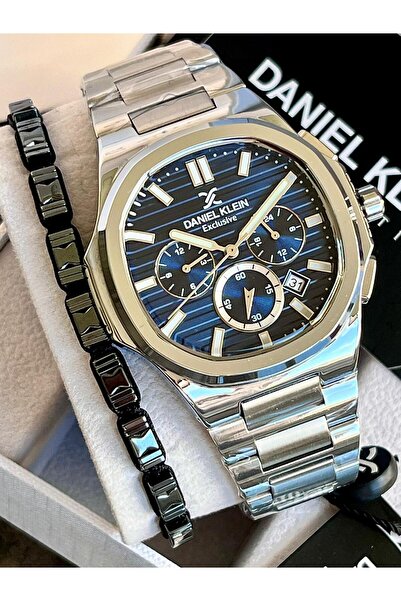 Daniel Klein Exclusive Erkek Kol Saati Çelik Kordon 5 Atm Su Geçirmez+Bilekli...