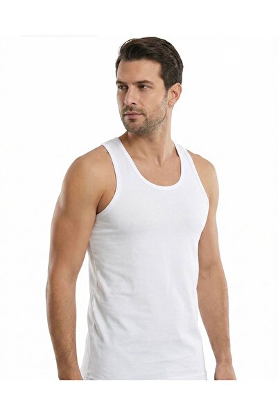 YILDIZ قميص داخلي رجالي أبيض من 3 قطع من الليكرا فورمان 370