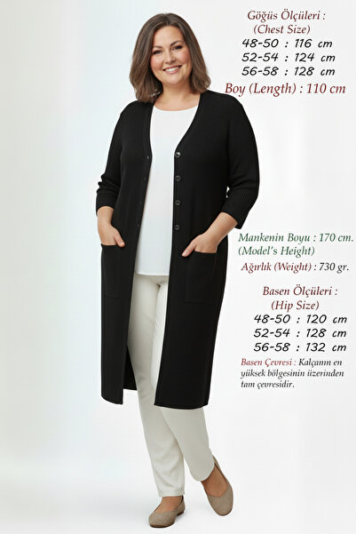 Laden Women's Knitwear Corded Fabric Large Size Thick Stretch Fabric Long Mot...