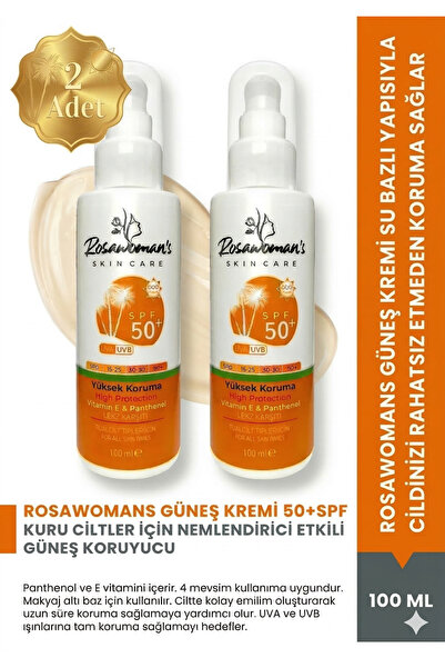 Rosawomans Güneş Kremi 100ml (2 ADET) 50 Spf