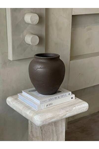 Yalda atelier Handmade Natura Matte Textured Small Belly Decorative Vase Bitt...
