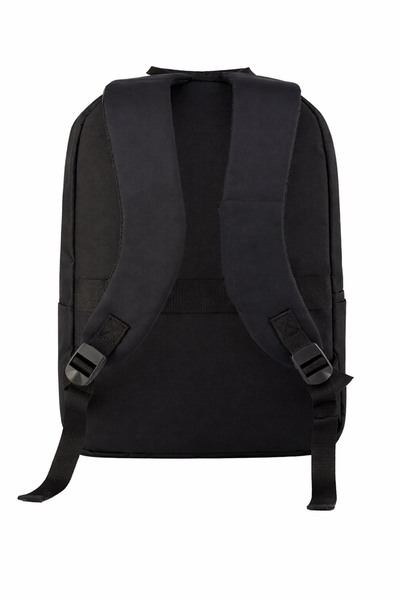 the modawest 2 Bölmeli Su Geçirmez Fermuar ve Kumaş Detaylı Siyah Laptop Sırt Çantası
