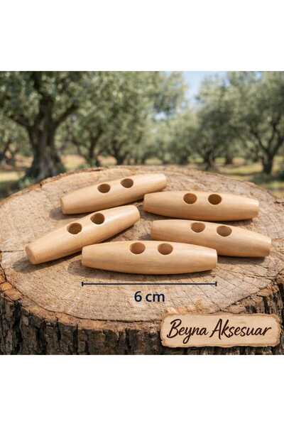 Beyna DOĞAL AHSAP TAHTA ÇOBAN 6 CM DÜĞME 1 PAKET 12 ADET