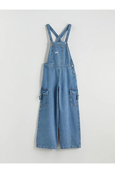 LC Waikiki Ripped Detailed Girls' Cargo Jean Salopet (S6)