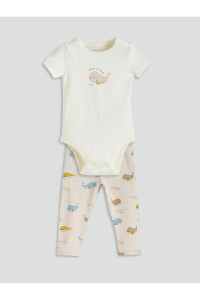 LC Waikiki Baby-Strampler und Leggings aus Bio-Baumwolle für Jungen, 2er-Pack...