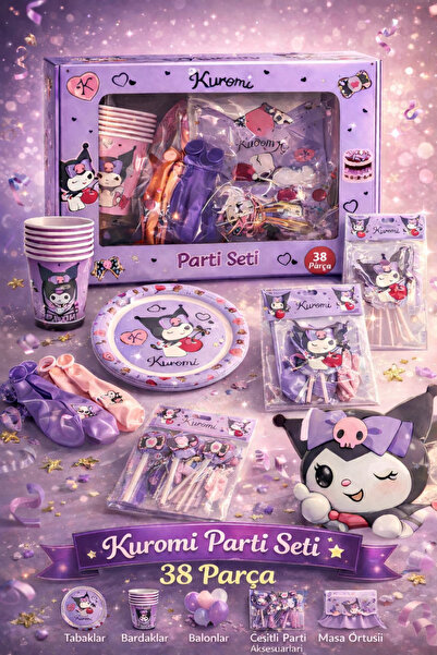 PartyExpress Kuromi Doğum Günü Set 38 Parça