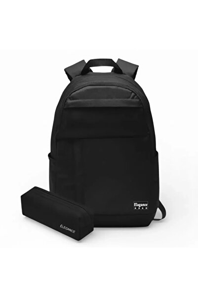 Elegance Unisex Sports Black Backpack (with Pen Holder Gift)
