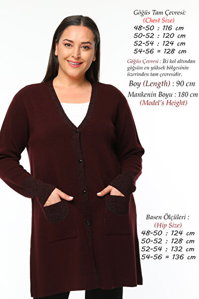 Laden Women's Plus Size Glittery Long High Quality Medium Thick Special Knitw...