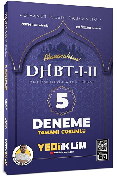 Yediiklim Yayınları Yediiklim 2024 DHBT I-II Din Hizmetleri Alan Bilgisi Test...