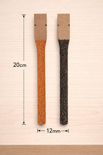 Wooden Bird 20 cm Orange and Black Budgie Sand Perches - Set of 2