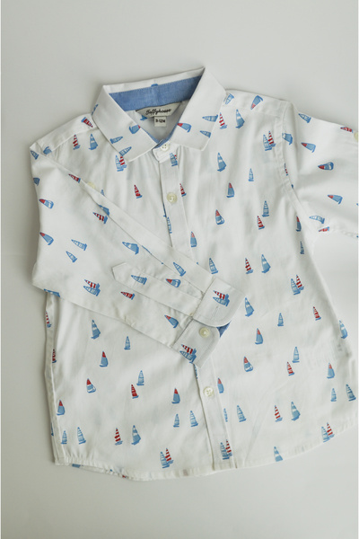 ToffyHouse Sailboat Print Long Sleeve Shirt