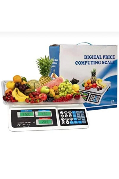 Genel Markalar 40 Kg Elektronik Terazi Manav Bakkal Kasap Tartım Terazisi Sağ...