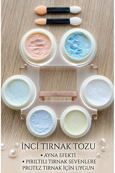 SEVRU Tırnak Tozu Ayna Efektli Krom İnci Tozu Seti, Kalıcı Oje, Protez Tırnak...