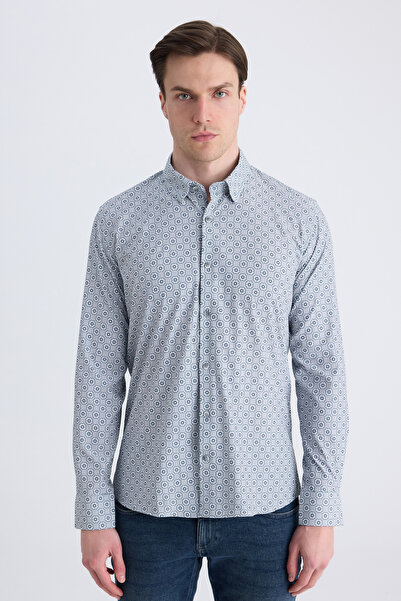Twn Slim Fit Stone Printed Shirt