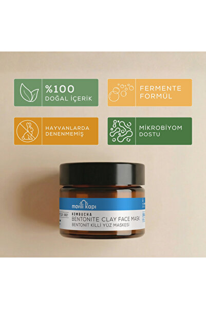 Mavili Kapı قناع الوجه من طين البنتونيت - طبيعي 100%