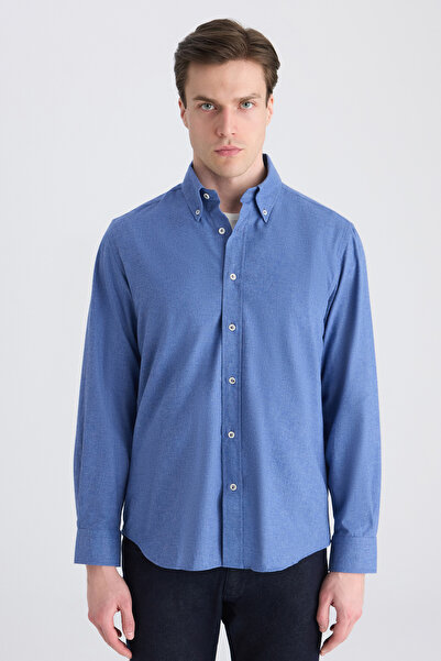 D'S Damat Ds Damat Comfort Indigo Gabardine Shirt