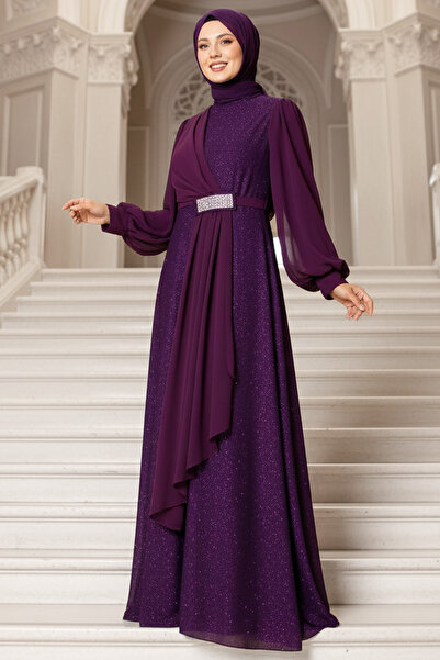 SUBU TASARIM Βραδινό φόρεμα Şehrazat Μωβ TBS884