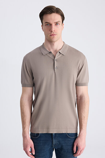 D'S Damat Tricou Ds Damat Slim Fit din tricot simplu din nurcă, tricotaj de v...