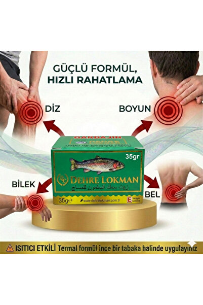 DEHRE Gardajin Alabalık Yağı Özlü Masaj Krem 35gr. (4 Adet)Diz,Bel,Boyun ve E...