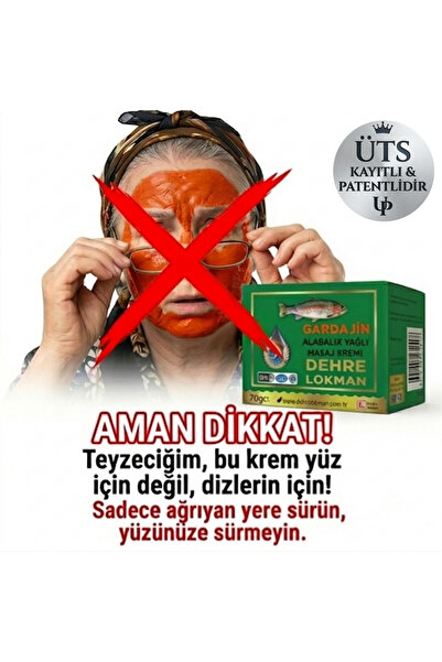 Dehre Lokman Gardajin Alabalık Yağı Özlü Krem 35gr.Diz,Bel,Boyun ve Eklemler İçin