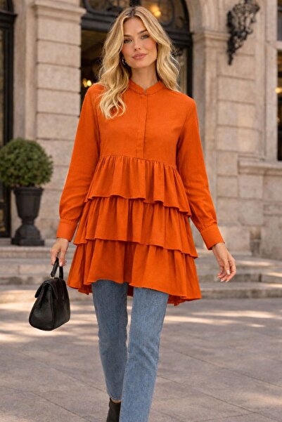 madqmodda Fırfır Detaylı Gömlek Tunik