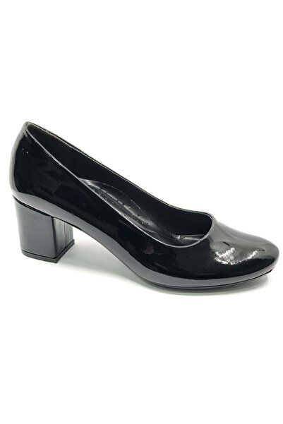 Kids Club Shoes Mehtap Classic Γυναικείο Παπούτσι με τακούνι ΜΑΥΡΟ-Λουστρίνι