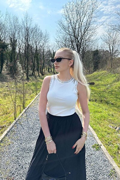 lizge giyim Yaka Stone Detailled Bady