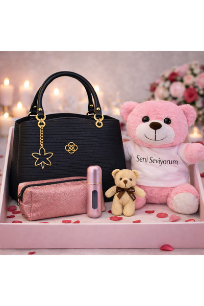 MODAMARKM Σετ δώρου γυναικείας τσάντας 5 τεμαχίων – Λούτρινο αρκουδάκι, τσάντ...